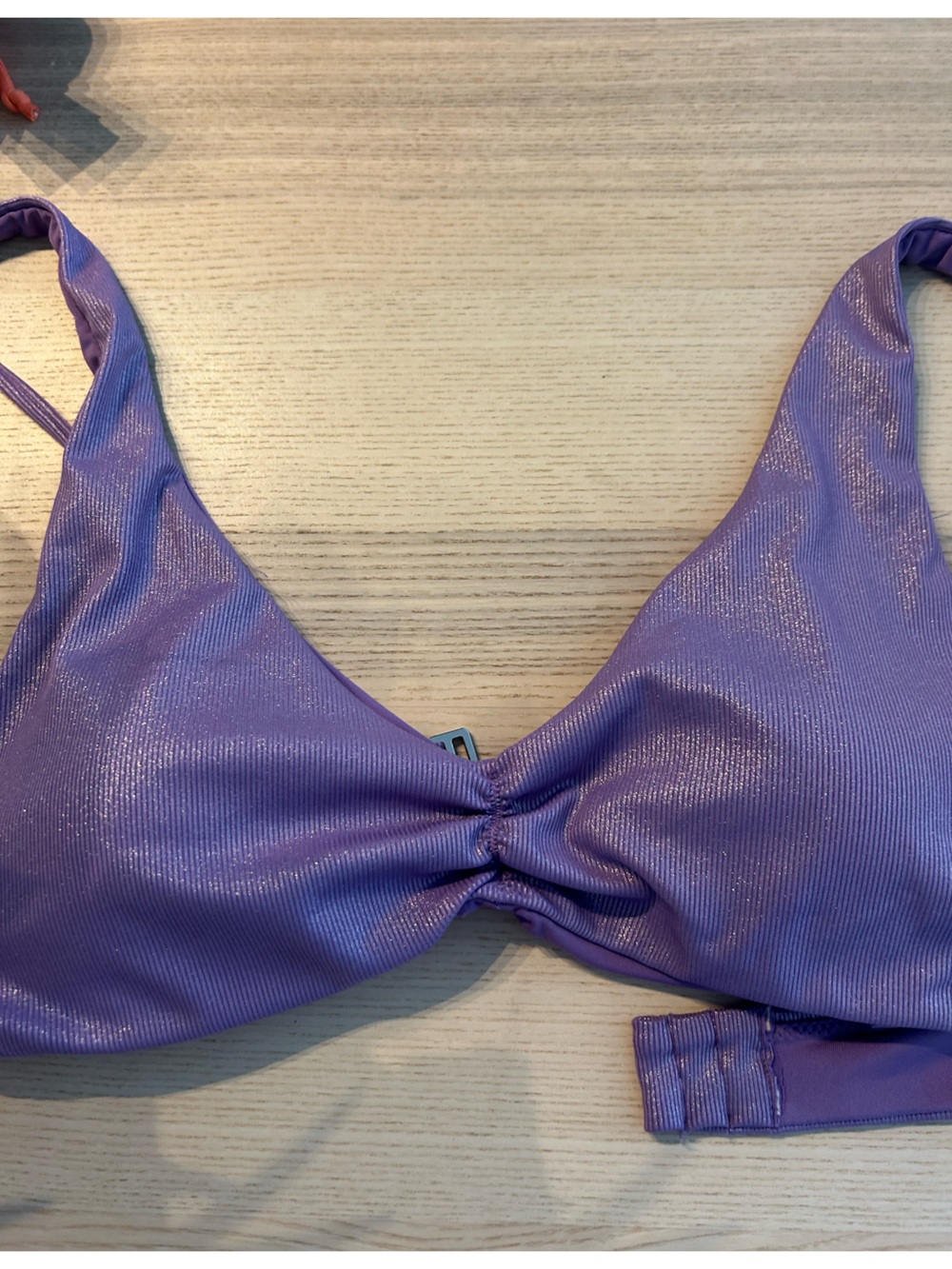 Purple Bikini Top with Shimmery Strap